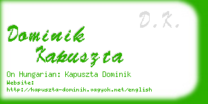 dominik kapuszta business card